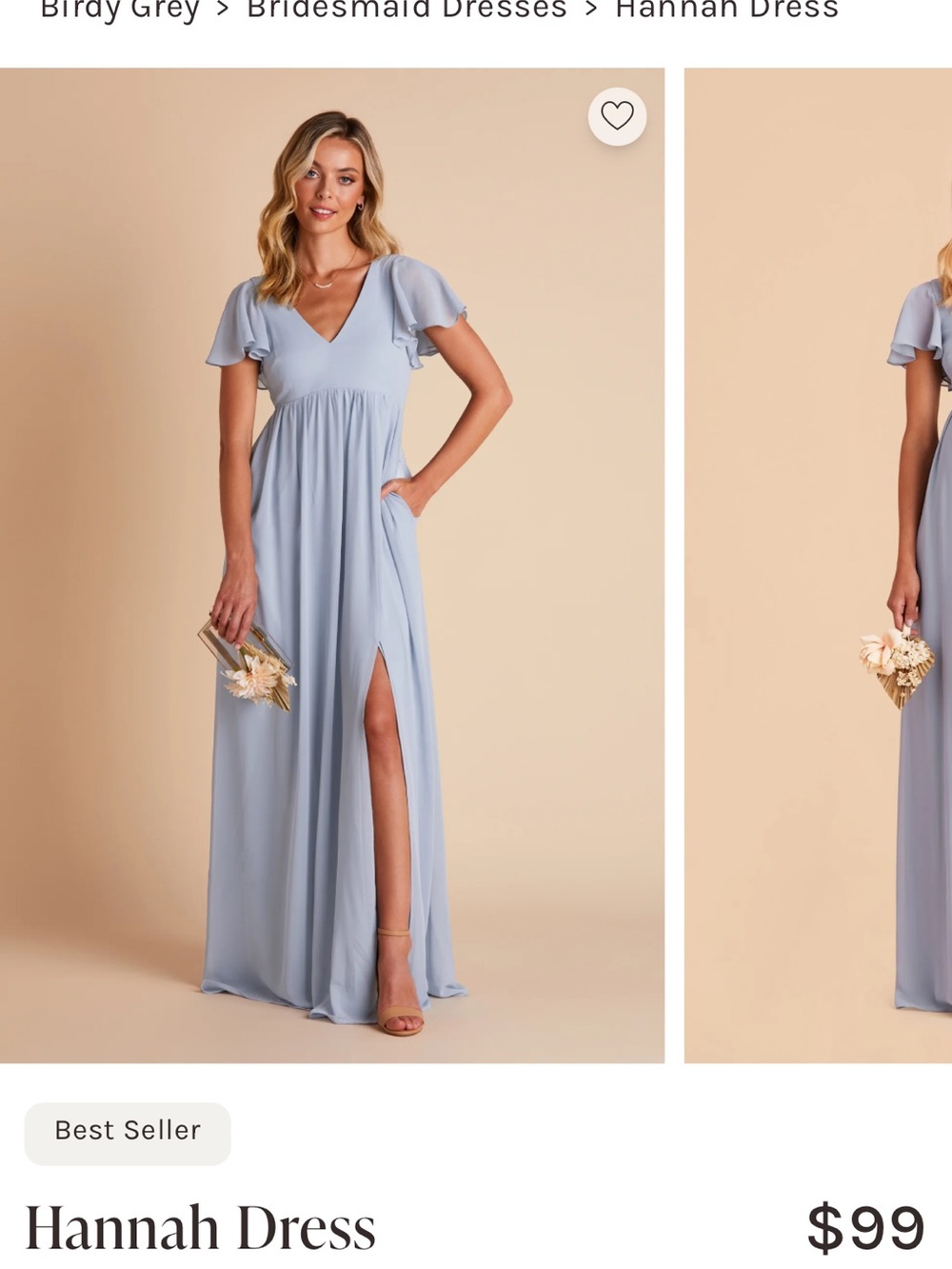 Birdy Grey Hannah Dress Chiffon Dusty Blue size 2X
